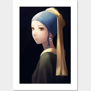 Girl with a Pearl Earring - Anime Wallpaper Posters and Art